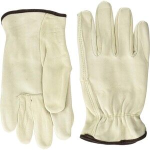 12 Pair Pack, Cow Hide Grain Leather Drivers, Work Safety Gloves, Size (Large)
